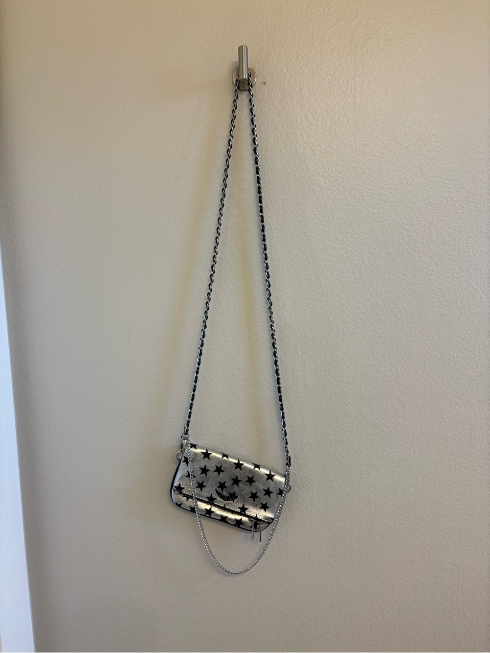 Zadig & Voltaire Rock Star Print Crossbody Bag In Silver - Picture 4 of 14